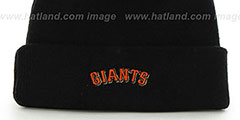 SF Giants POMPOM CUFF Black Knit Beanie Hat by Twins 47 Brand - 2nd View