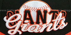 SF Giants SCRIPT-PUNCH Black-Orange Fitted Hat by New Era - 2nd View