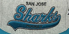 Sharks 2T TAILSWEEPER STRAPBACK Grey-Teal Hat by Mitchell and Ness - 2nd View