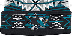 Sharks GEOTECH Knit Beanie by Mitchell and Ness - 2nd View