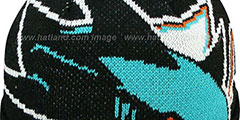 Sharks NHL-BIGGIE Black Knit Beanie Hat by New Era - 2nd View