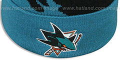 Sharks PAINTBRUSH BEANIE by Mitchell and Ness - 2nd View