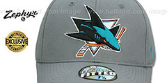 Sharks SHOOTOUT Grey Fitted Hat by Zephyr - 2nd View