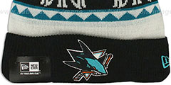 Sharks THE-MOOSER Knit Beanie Hat by New Era - 2nd View