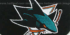 Sharks XL-LOGO BEANIE Black by Mitchell and Ness - 2nd View