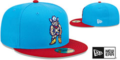 Sod Poodles MILB MARVEL DEFENDERS Blue-Red Fitted Hat by New Era - 2nd View