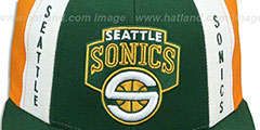 Sonics AJD THROWBACK PINWHEEL Green-Gold Fitted Hat by Reebok - 2nd View