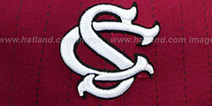 South Carolina TEAM-BASIC PINSTRIPE SNAPBACK Burgundy-Black Hat by New Era - 2nd View