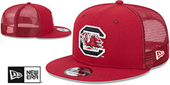 South Carolina TEAM-BASIC TRUCKER SNAPBACK Burgundy Hat by New Era - 2nd View