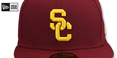 Southern Cal NCAA TEAM-BASIC Burgundy Fitted Hat by New Era - 2nd View