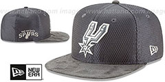 Spurs 2017 NBA ONCOURT SNAPBACK Charcoal Hat by New Era - 2nd View