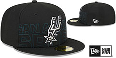 Spurs 2023 NBA DRAFT Black Fitted Hat by New Era - 2nd View