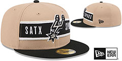 Spurs 2024 NBA DRAFT Camel-Black Fitted Hat by New Era - 2nd View