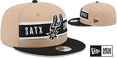 Spurs 2024 NBA DRAFT SNAPBACK Camel-Black Hat by New Era - 2nd View