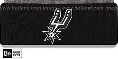 Spurs ARENA SPORT Black-Grey Knit Beanie Hat by New Era - 2nd View