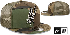 Spurs ARMY CAMO TRUCKER Hat by New Era - 2nd View