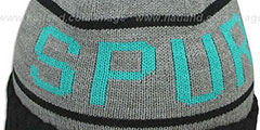 Spurs HIGH-5 CIRCLE BEANIE Grey-Black by Mitchell and Ness - 2nd View