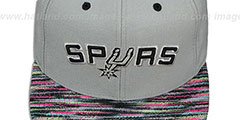 Spurs KNIT-WEAVE SNAPBACK Grey-Multi Hat by Mitchell and Ness - 2nd View