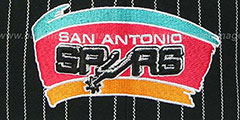 Spurs PINSTRIPE 2T TEAM-BASIC SNAPBACK Black-Grey Adjustable Hat by Mitchell and Ness - 2nd View