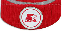 Starter S-STAR CLASSIC BOBBLE Grey-Red Knit Beanie Hat - 2nd View