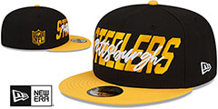 Steelers 2022 NFL DRAFT SNAPBACK Black-Gold Hat by New Era - 2nd View