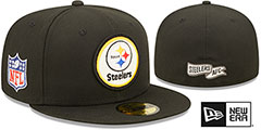 Steelers 2022 NFL THROWBACK SIDELINE Black Fitted Hat by New Era - 2nd View