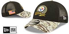 Steelers 2022 SALUTE-TO-SERVICE 940 SNAPBACK Black-Desert Hat by New Era - 2nd View