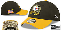 Steelers 2022 SALUTE-TO-SERVICE FLEX Black-Gold Hat by New Era - 2nd View