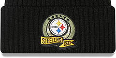 Steelers 2022 SALUTE-TO-SERVICE Knit Beanie Hat by New Era - 2nd View