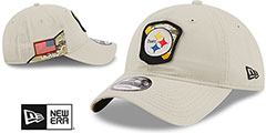 Steelers 2023 SALUTE-TO-SERVICE STRAPBACK Stone Hat by New Era - 2nd View