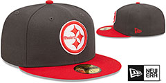 Steelers 2T COLOR PACK Charcoal-Red Fitted Hat by New Era - 2nd View