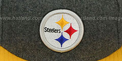 Steelers 2T NFL MELTON-BASIC Grey-Gold Fitted Hat by New Era - 2nd View