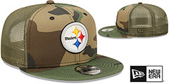 Steelers ARMY CAMO TRUCKER Hat by New Era - 2nd View