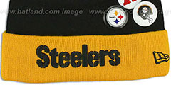 Steelers BUTTON-UP Knit Beanie Hat by New Era - 2nd View