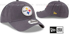 Steelers CORE-CLASSIC STRAPBACK Charcoal Hat by New Era - 2nd View