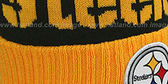 Steelers CUFF BEANIE-2 Black-Gold Knit Hat by Mitchell and Ness - 2nd View