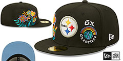 Steelers GROOVY Black Fitted Hat by New Era - 2nd View