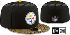 Steelers HONEYCOMB STADIUM Black Fitted Hat by New Era - 2nd View