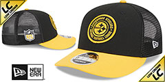 Steelers LP TRUCKER SIDELINE SNAPBACK Black-Gold Hat by New Era - 2nd View