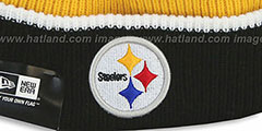 Steelers NFL FIRESIDE Gold-Black Knit Beanie Hat by New Era - 2nd View