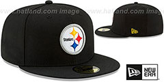 Steelers NFL TEAM-BASIC Black Fitted Hat by New Era - 2nd View