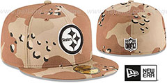 Steelers NFL TEAM-BASIC Desert Storm Camo Fitted Hat by New Era - 2nd View