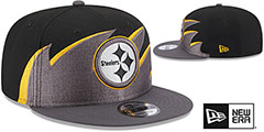 Steelers NFL TIDAL WAVE SNAPBACK Black-Charcoal Hat by New Era - 2nd View