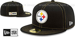 Steelers ONFIELD SIDELINE ROAD Black Fitted Hat by New Era - 2nd View