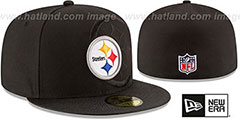 Steelers STADIUM SHADOW Black Fitted Hat by New Era - 2nd View