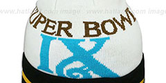 Steelers SUPER BOWL IX White Knit Beanie Hat by New Era - 2nd View