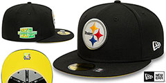 Steelers SUPER BOWL XL CITRUS POP Black-Yellow Fitted Hat by New Era - 2nd View