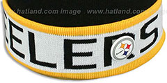 Steelers THE-BUTTON Knit Beanie Hat by Michell and Ness - 2nd View