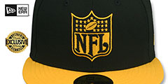 Steelers THROWBACK NFL SHIELD-BASIC Black-Gold Fitted Hat by New Era - 2nd View