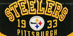 Steelers WORD-KNOCK Black-Gold Fitted Hat by New Era - 2nd View